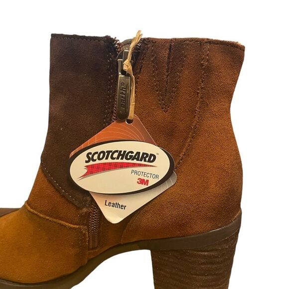 Earth Malta Patchwork Brown Suede Zipper Ankle Boots Booties Size 6.5 NEW - Picture 5 of 6